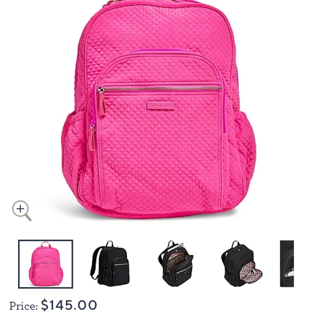 ‘Rose Petal’ Vera Bradley Microfiber Backpack